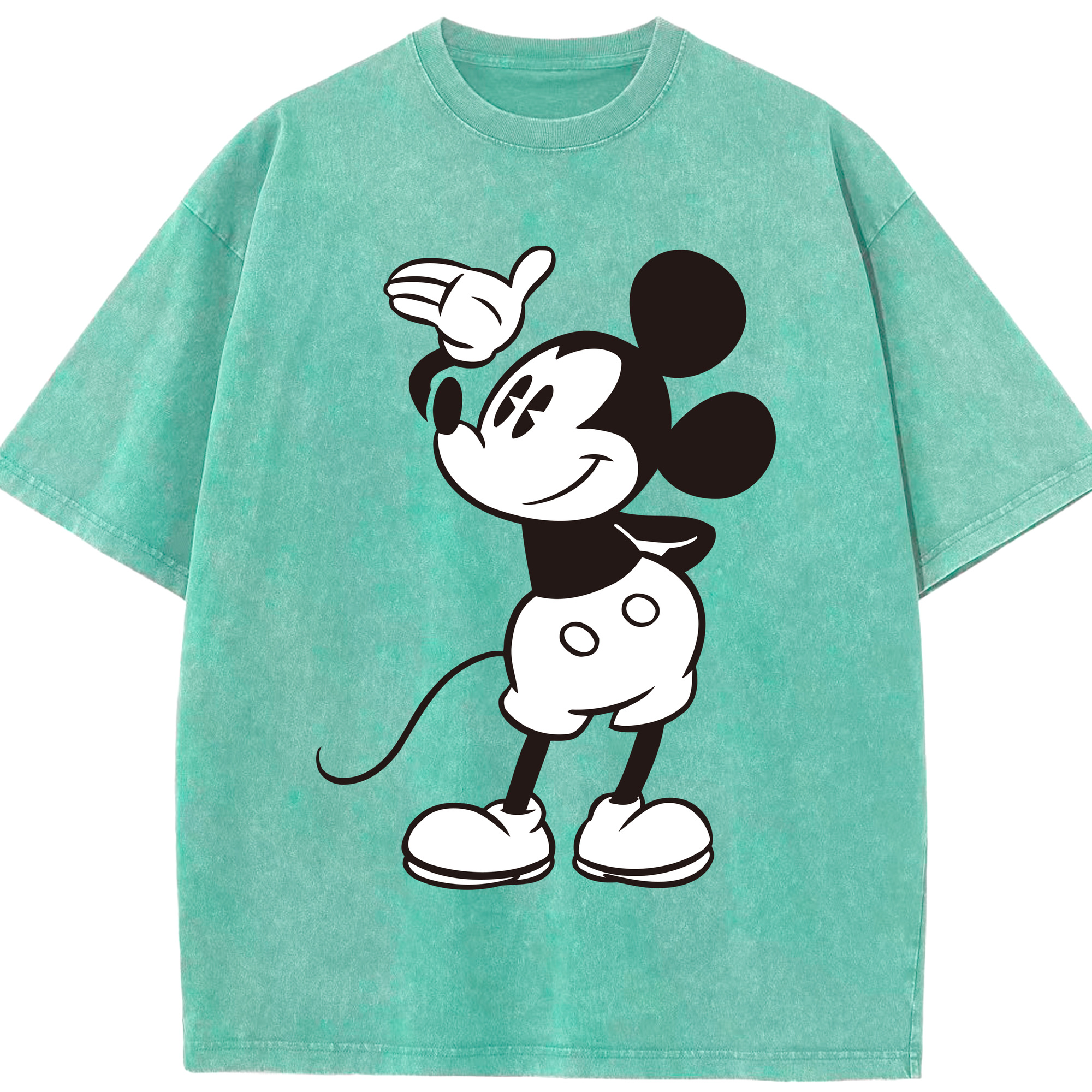 （画像用） ミッキーマウス Mickey Mouse 綿100% ヴィンテージ風 半袖Tシャツ（フロントプリント）